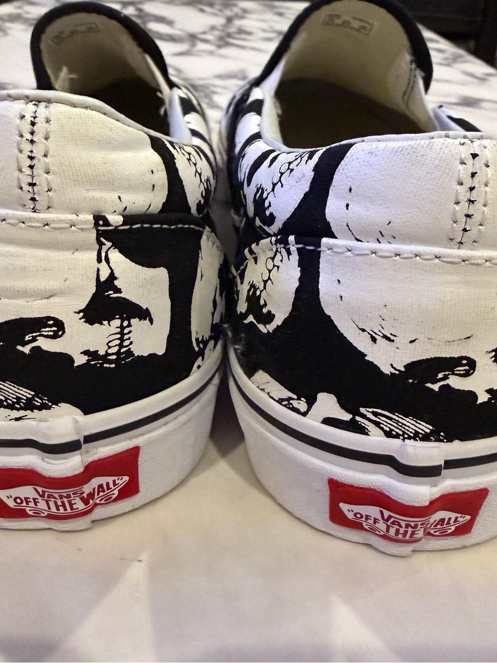 Vans Classic Slip-On “Skulls” Black White Men's Size 12 NEW, No Box